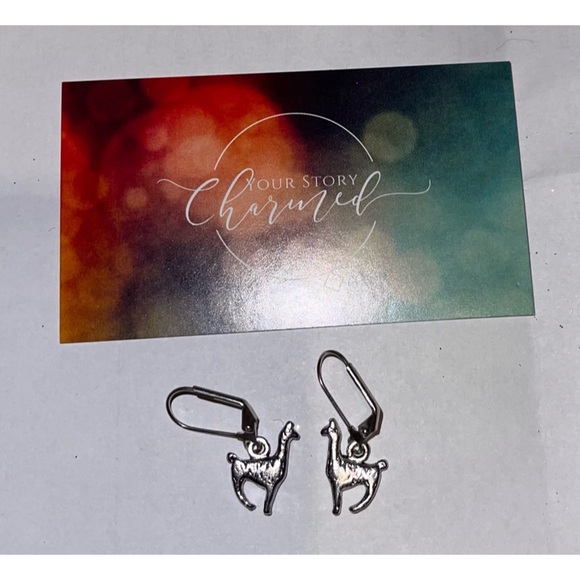 🌸✨NEW Handmade Silver Llama Alpaca Earrings - Picture 1 of 4